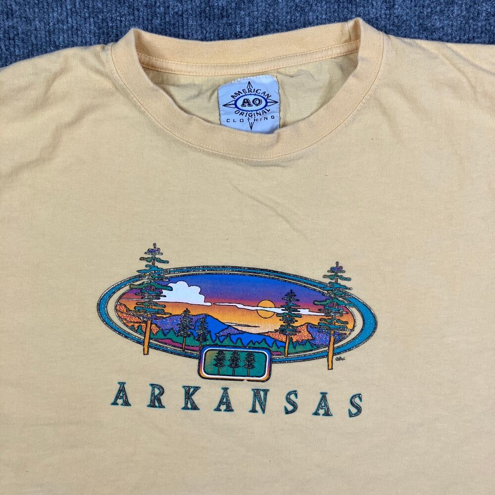 Arkansas Nature T-Shirt Mens Size XXL Yellow‎ Scenic Souvenir Graphic PSI
